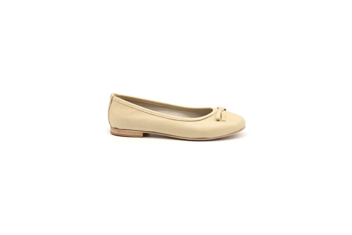 D'Ordia ballerina in pelle con fiocco